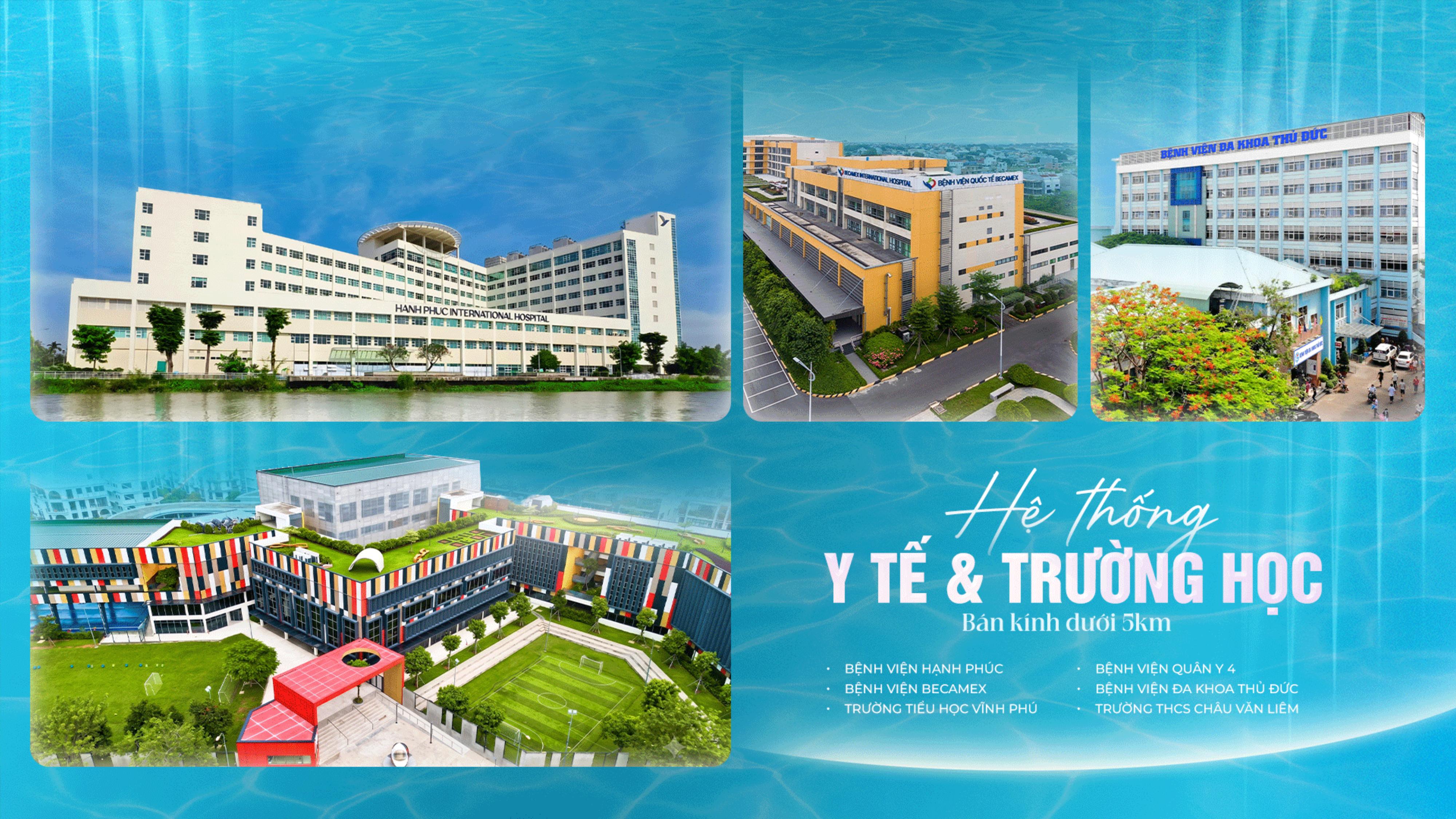 Hệ thống y tế và trường học bán kính dưới 5km quanh Lái Thiêu