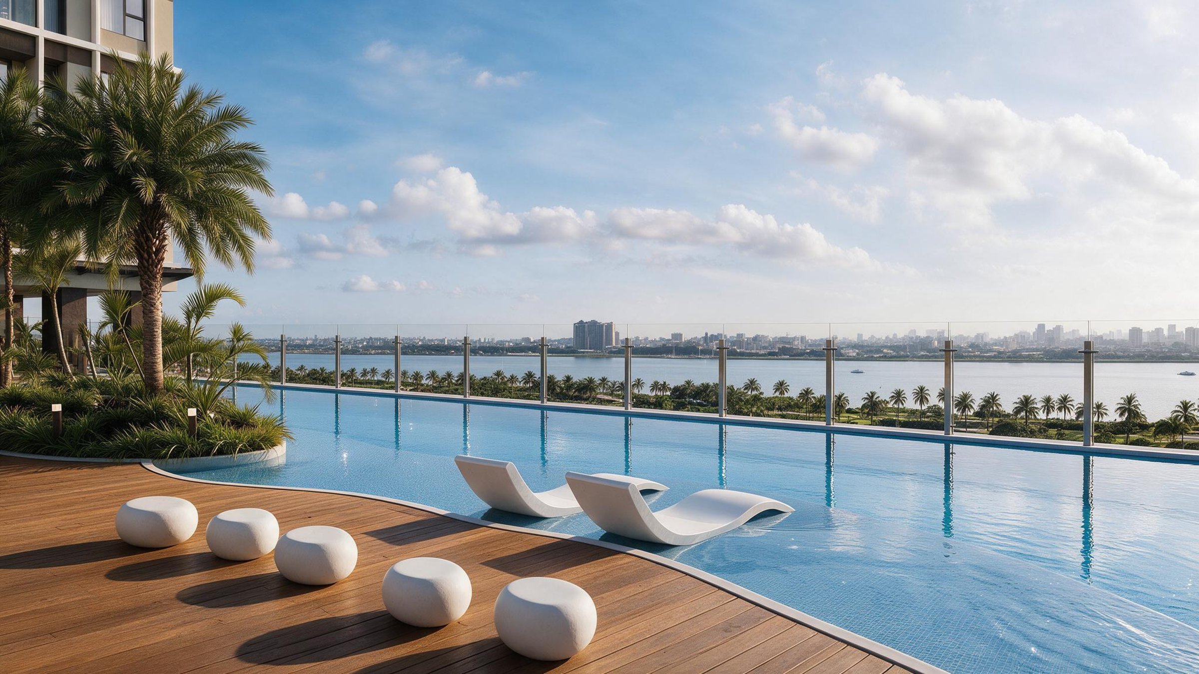 Hồ bơi vô cực góc view sông Sài Gòn Serena Riverside