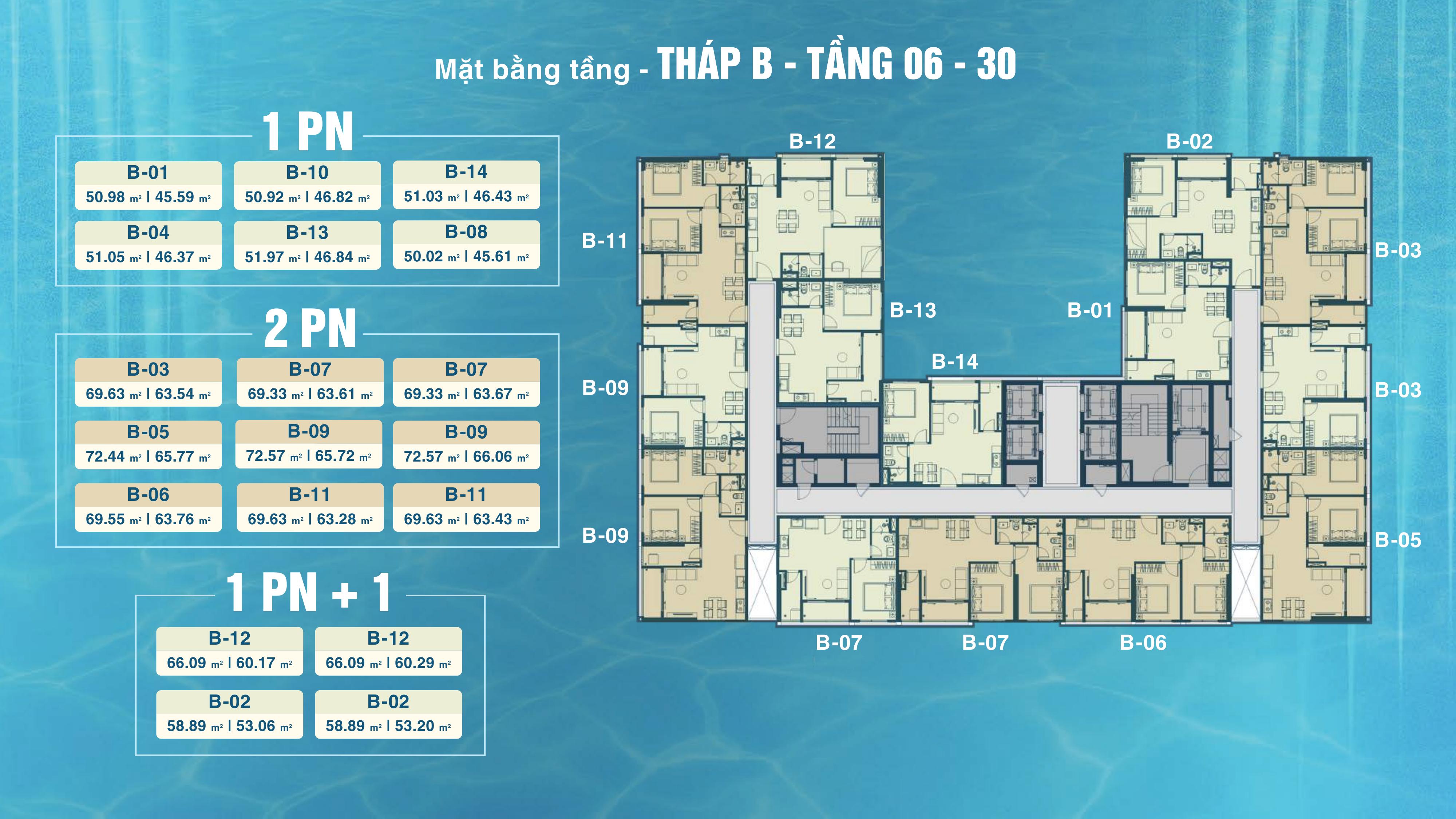 Mặt bằng tầng Tháp B tầng 06-30 Serena Riverside